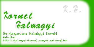 kornel halmagyi business card